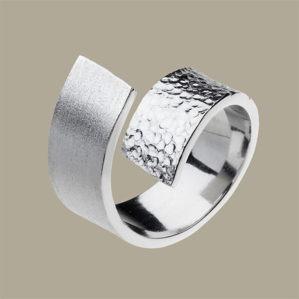 Silber-Ring passend zu Motiv "Quadrat" rhodiniert